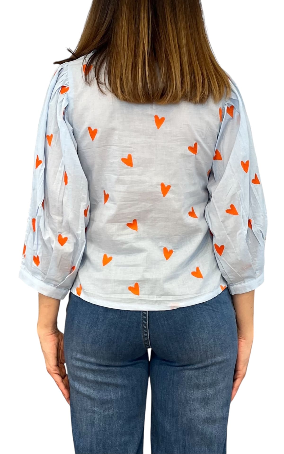 Compañia Fantastica - Blusa cuori - Celeste