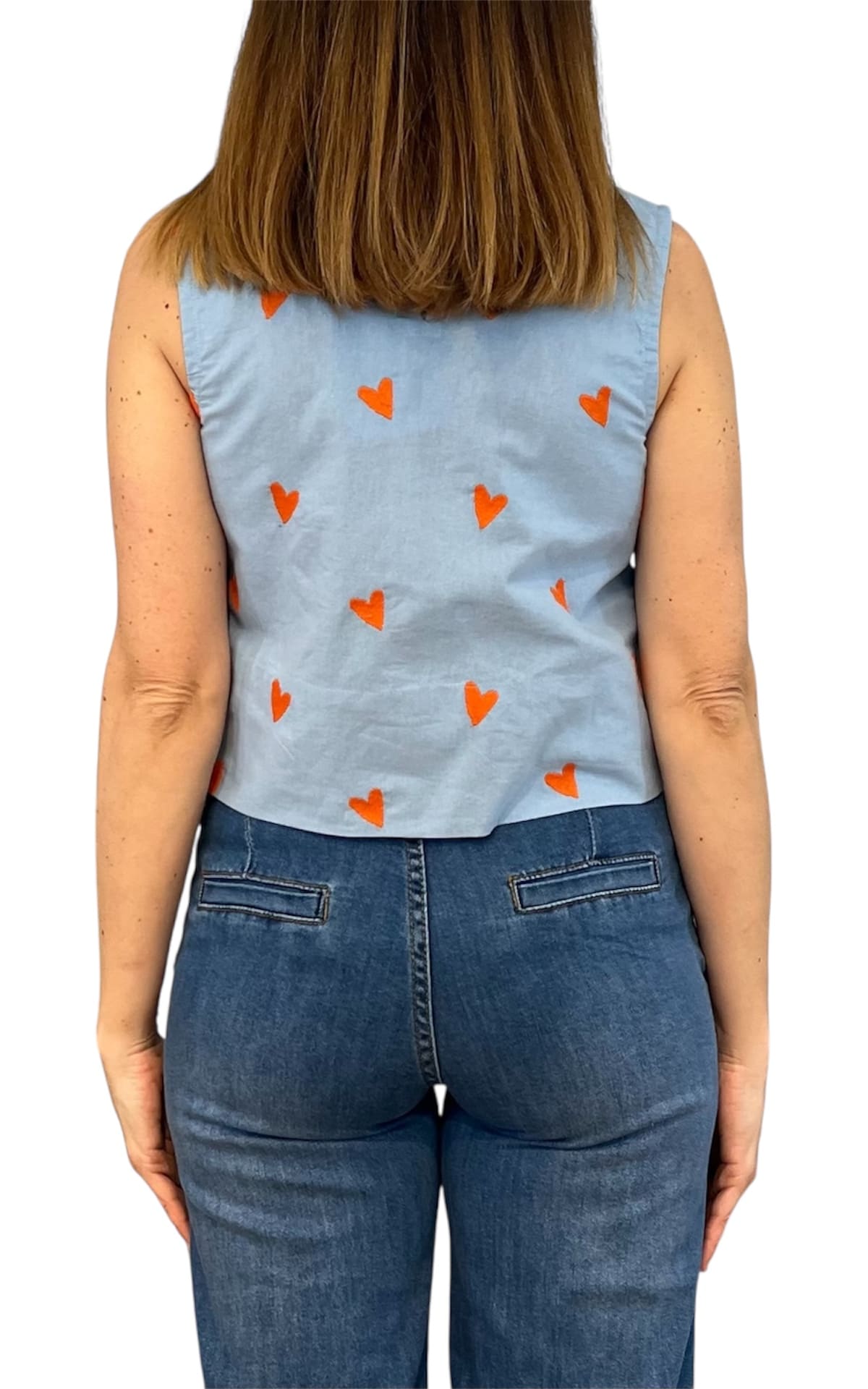 Compañia Fantastica - Top cuori - Celeste