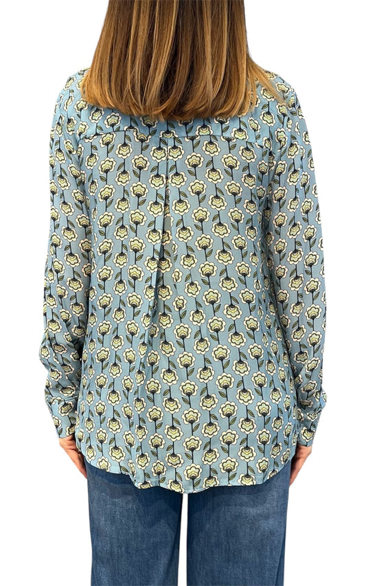 Initial - Camicia fiorellini - Verde