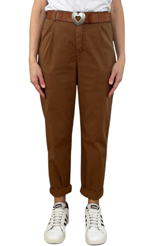 Off-on - Pantalone boyfriend JOELLE - Tabacco