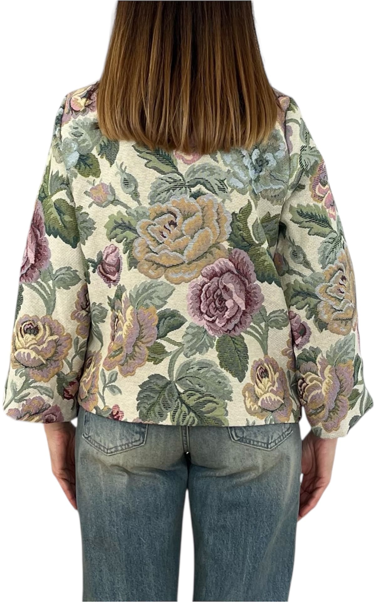 Off-on - Giacca slim damascata - Burro