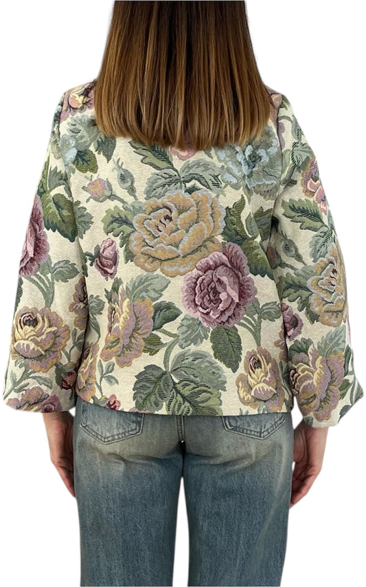 Off-on - Giacca slim damascata - Burro