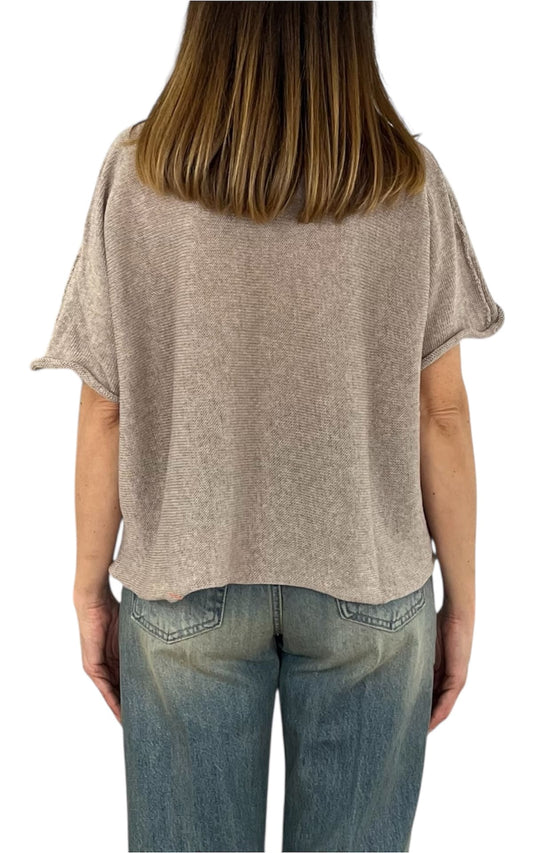 Initial - Maglia scollo v - Tortora