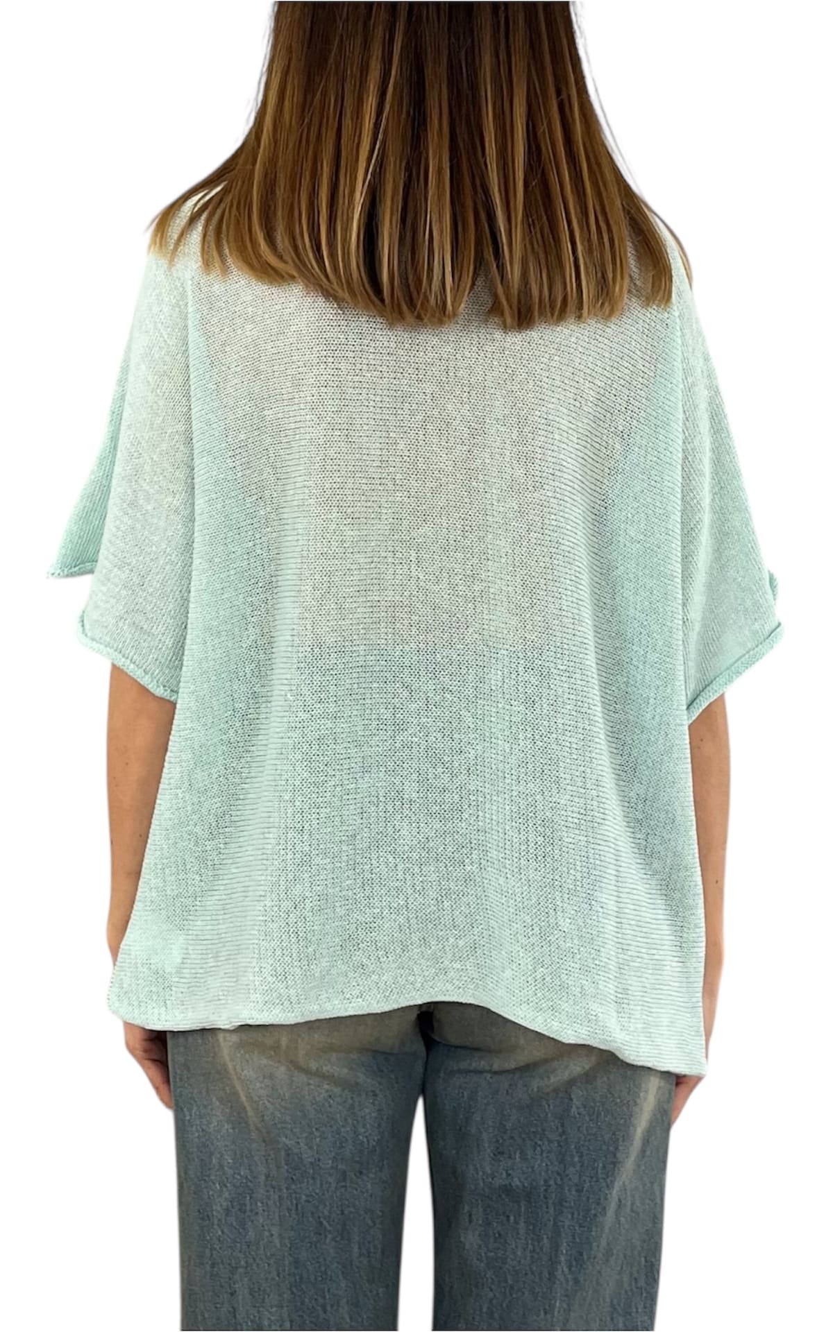 Initial - Maglia scollo v - Verde acqua