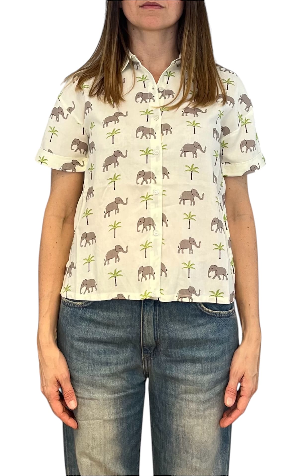 Compañia Fantastica - Camicia stampa elefanti - Bianco