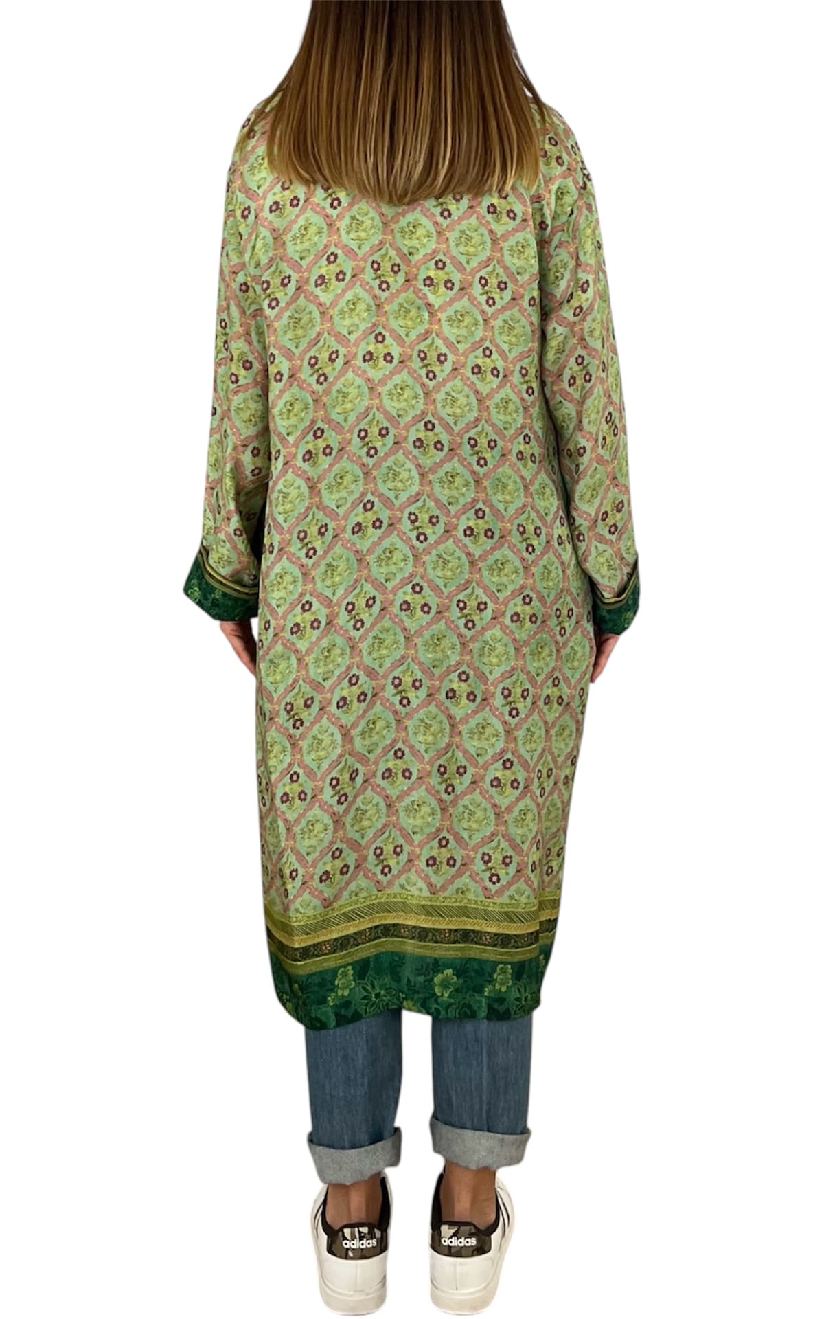 Wu'Side - Kimono lungo sfoderato - verde/ciclamino