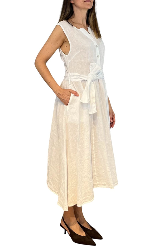 Off-on - Abito lino - Bianco