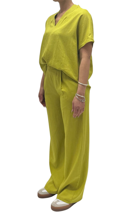 Off-On - Completo lino e viscosa - Lime