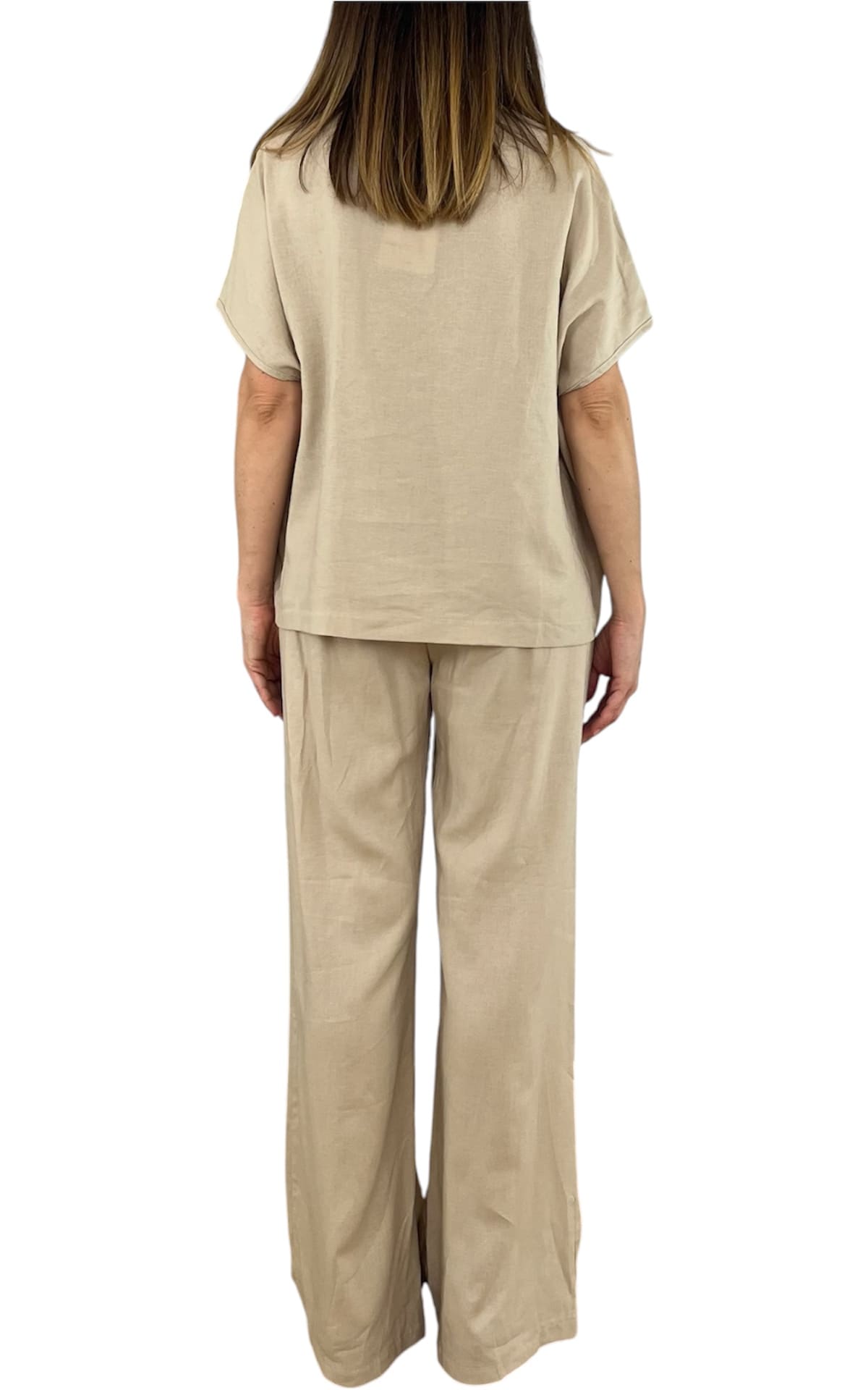 Off-On - Completo lino e viscosa - Sabbia