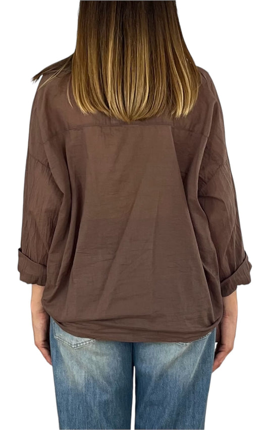 Off-On - Camicia mussola - Moro