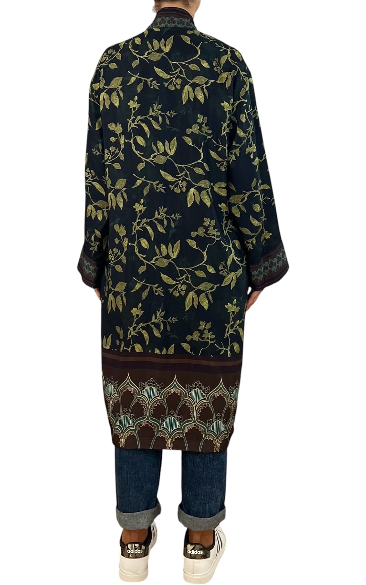 Wu'Side - Kimono lungo - Nero/Verde