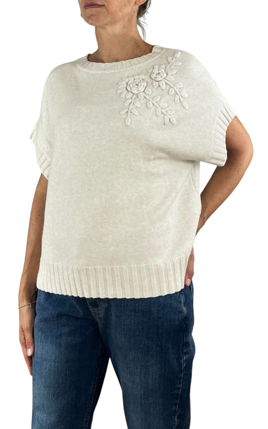 Initial - Gilet fiore - Burro