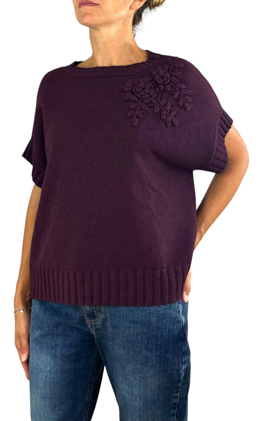 Initial - Gilet fiore - Vino