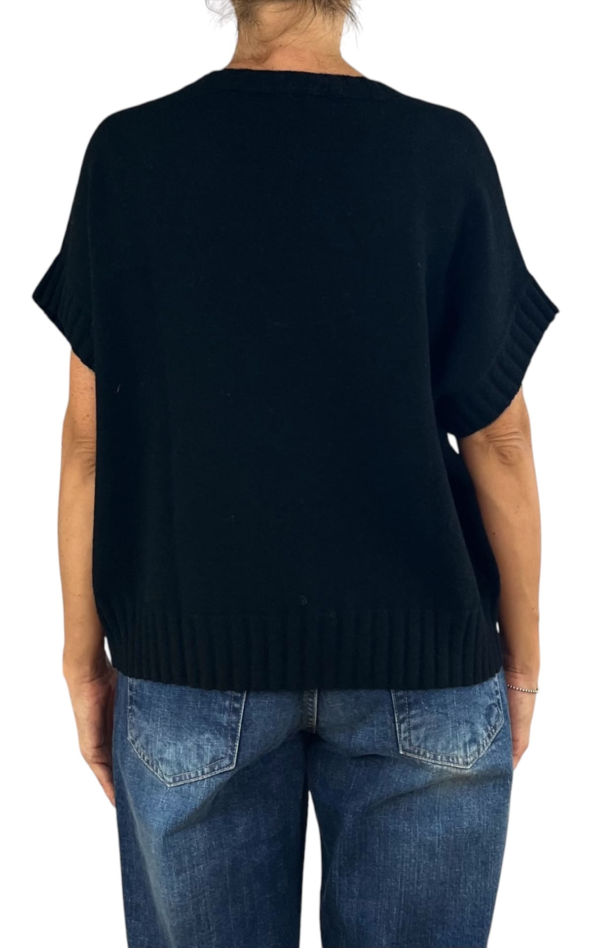 Initial - Gilet fiore - Nero
