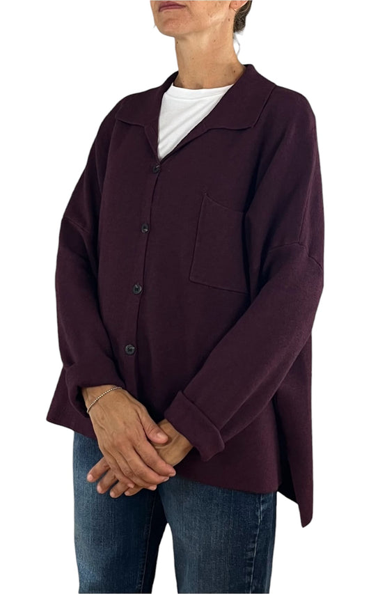 Initial - Giacca camicia over - Vino