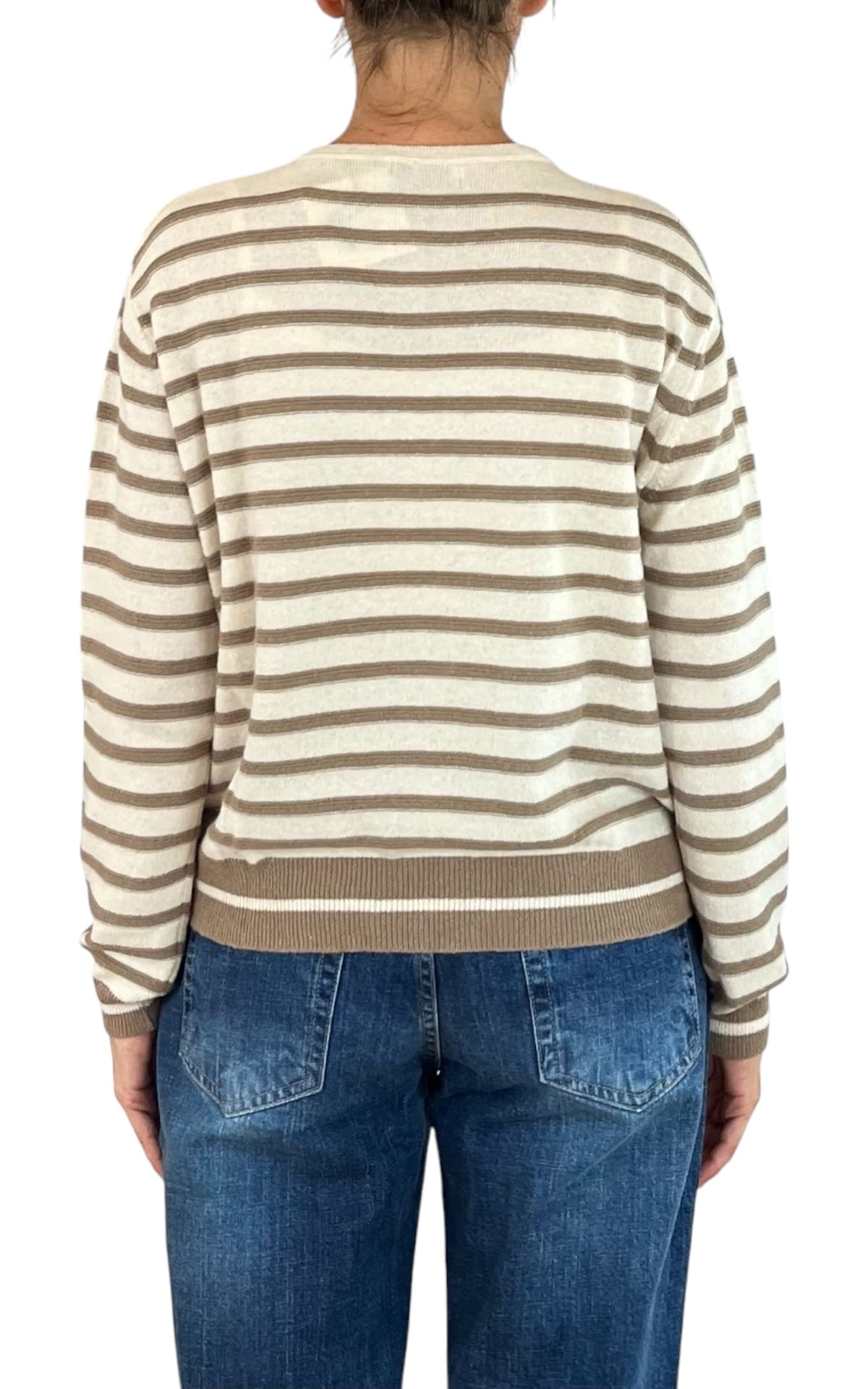 Off-On - Cardigan a righe - Burro