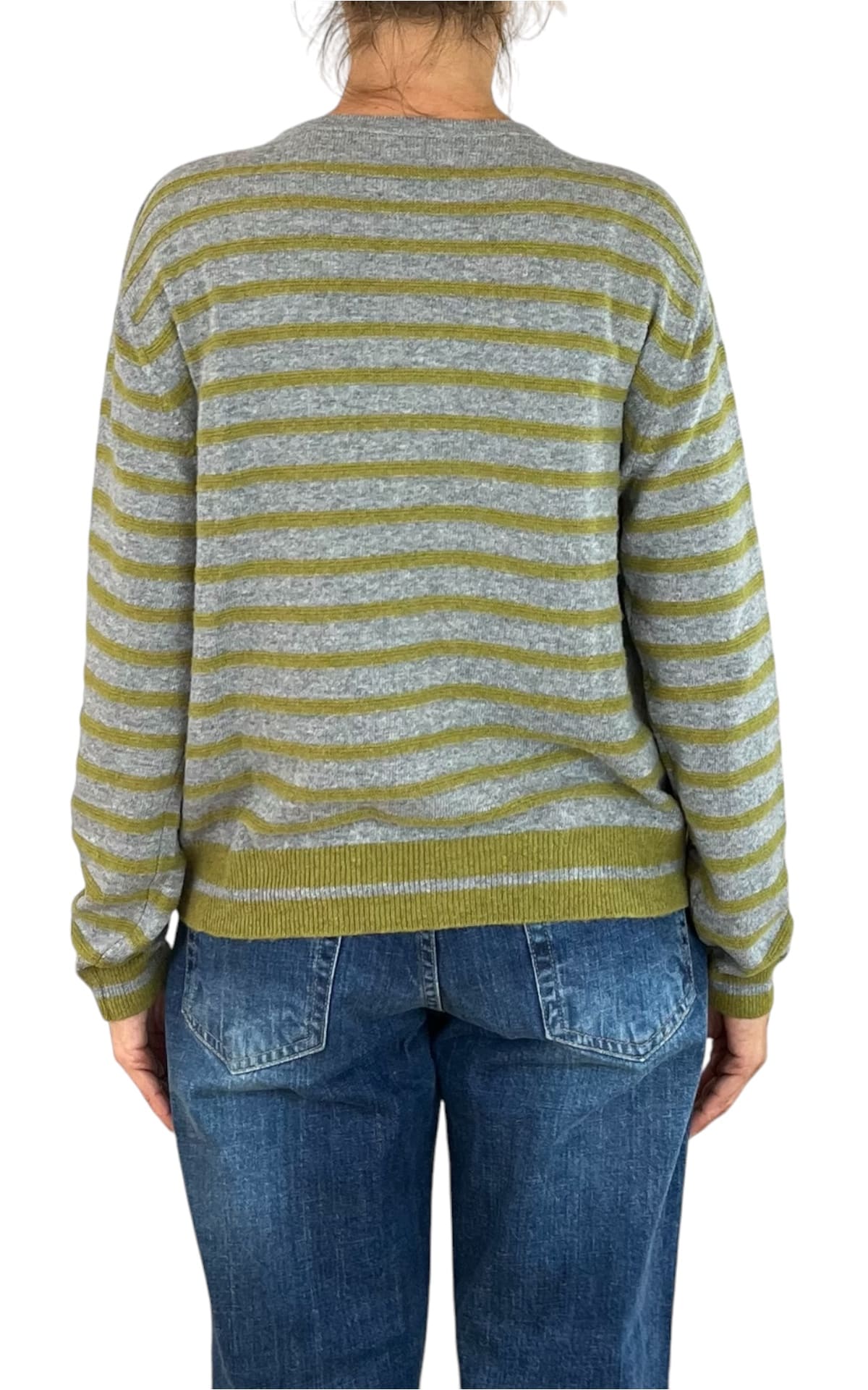 Off-On - Cardigan a righe - Grigio