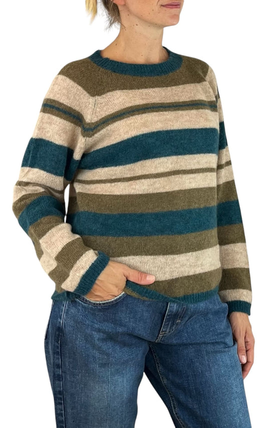 Off-On - Maglia in alpaca rigata - Beige