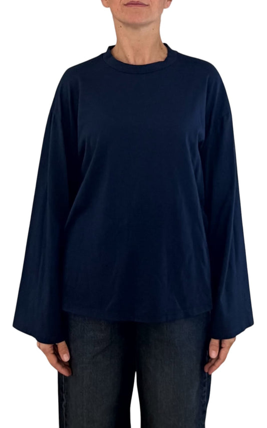 Off-On - T-shirt manica campana - Blu
