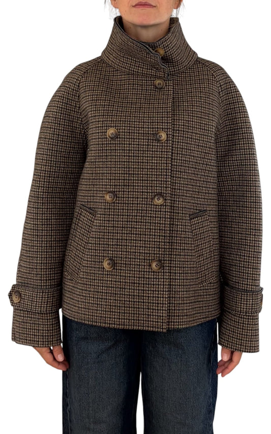 Off-on - Giacca pied de poule - Marrone
