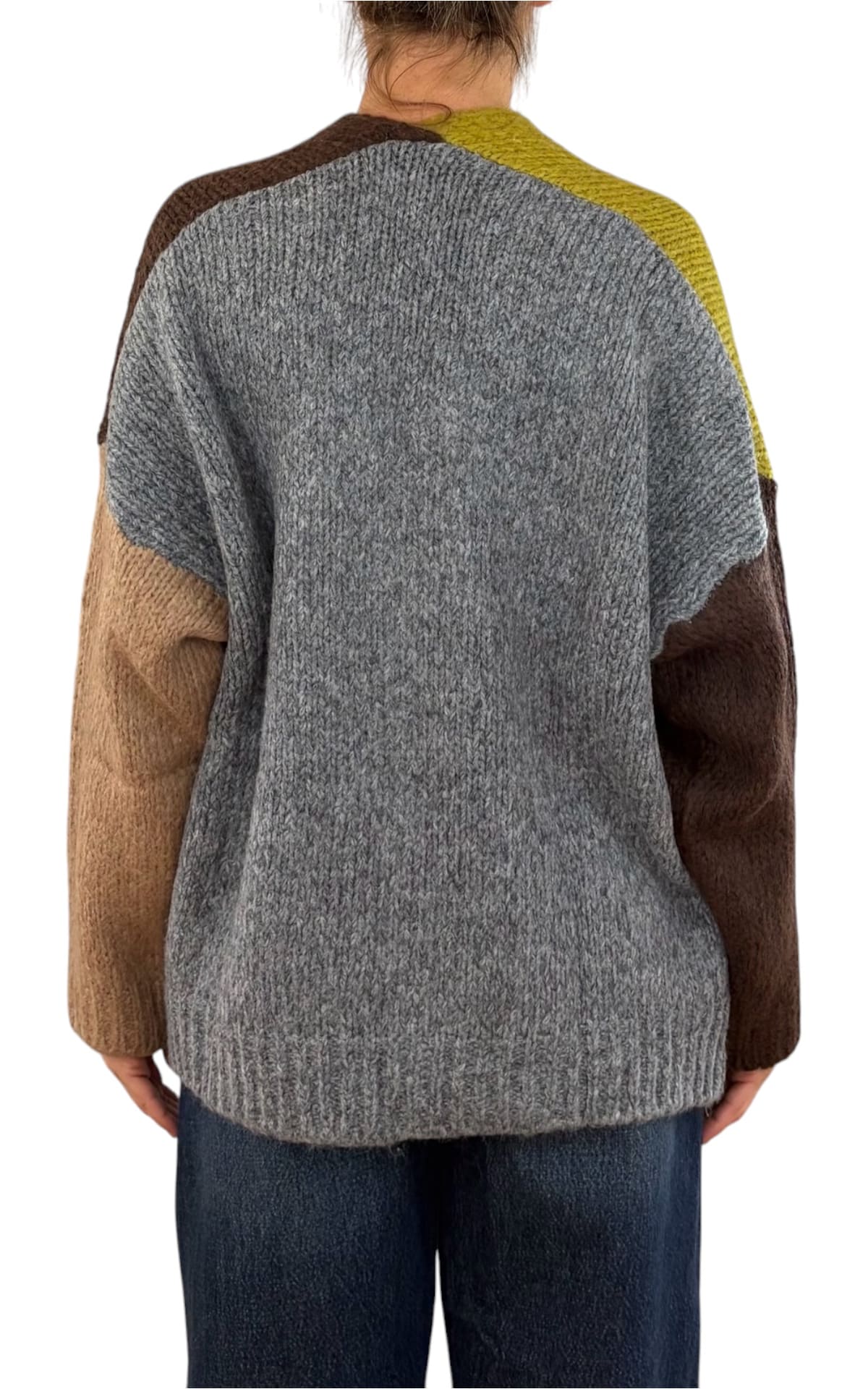 Off-on - Cardigan 3 colori - Lime / moro / beige