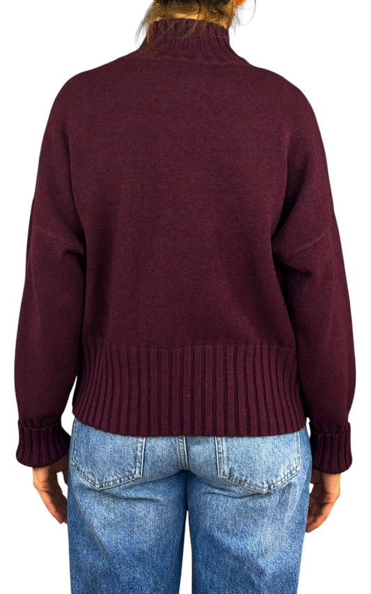 Initial - Maglia collo vulcano - Vino