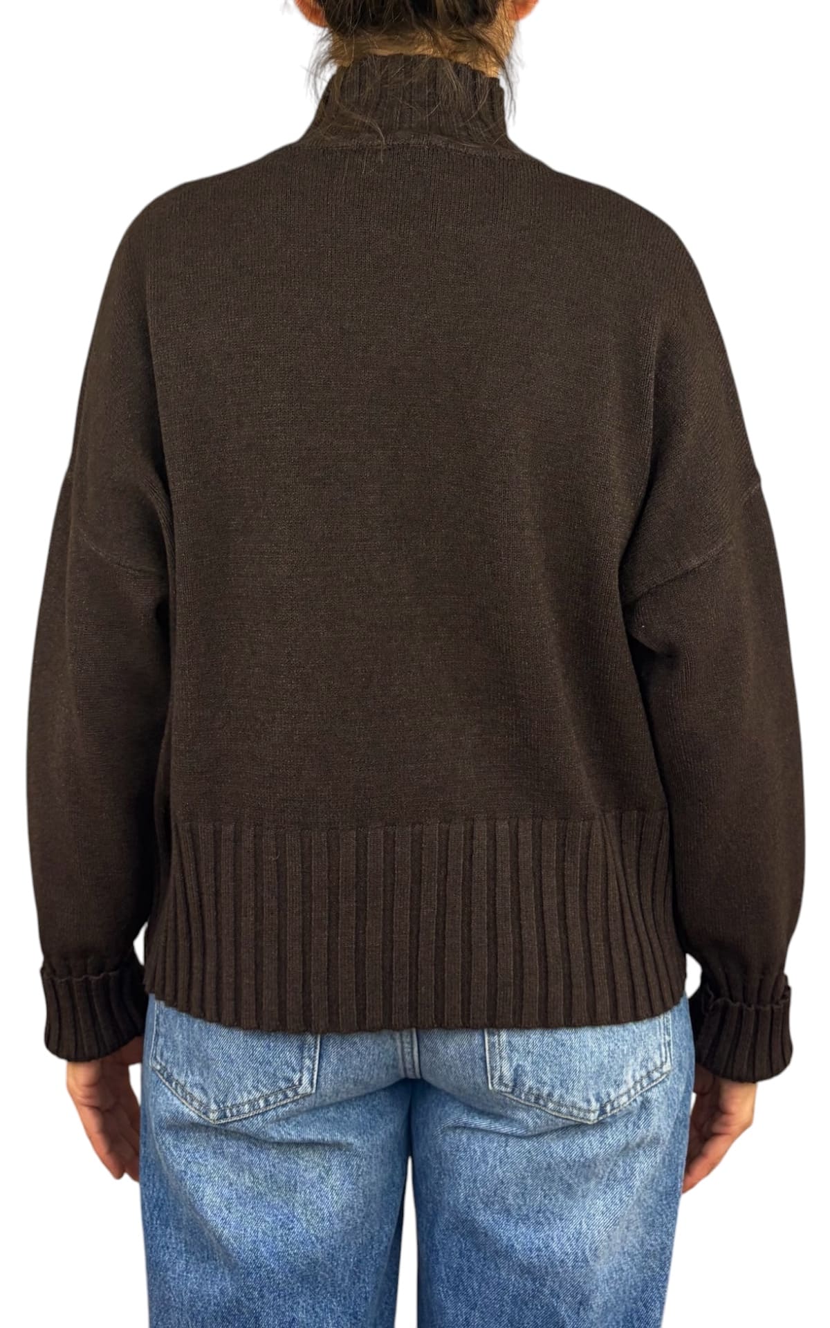 Initial - Maglia collo vulcano - Moro