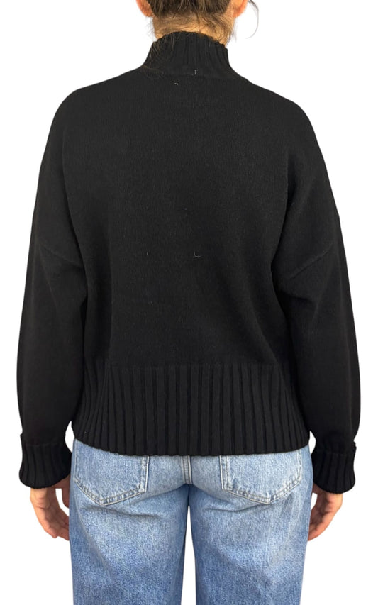 Initial - Maglia collo vulcano - Nero