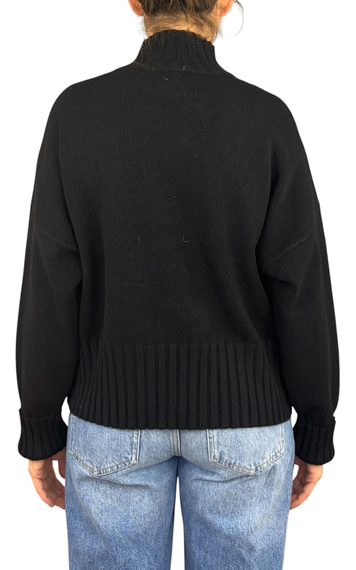 Initial - Maglia collo vulcano - Nero