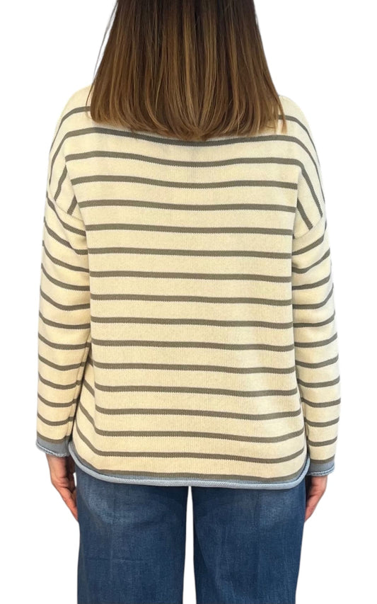 Off-on - Maglia a righe - Burro