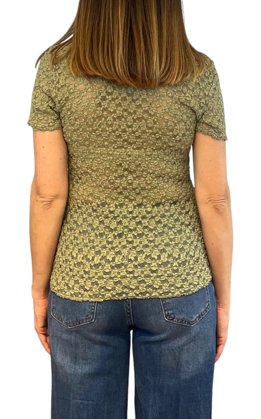 Off-on -T-shirt pizzo - Verde