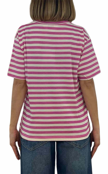 Compañia Fantastica - T-shirt righe - fucsia