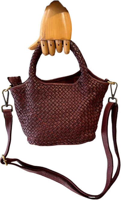 Susan Di - Borsa intrecciata - Prugna