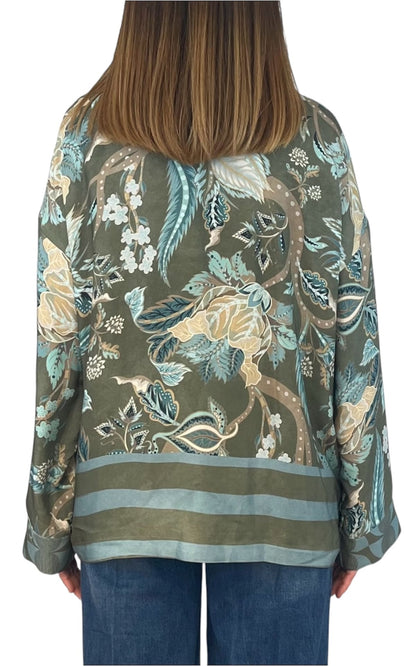 Wu'Side - Kimono corto - Verde/Azzurro