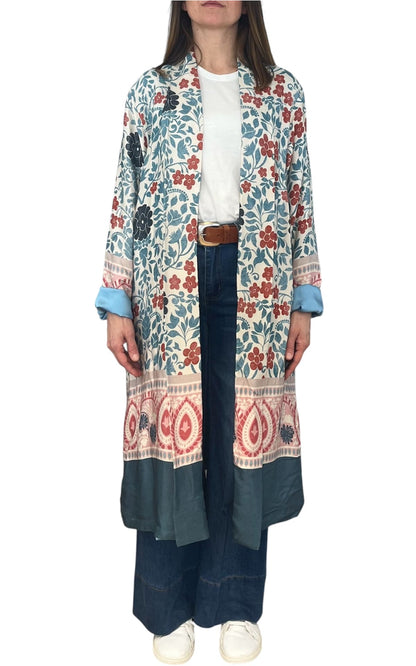 Wu'Side - Kimono lungo - Azzurro