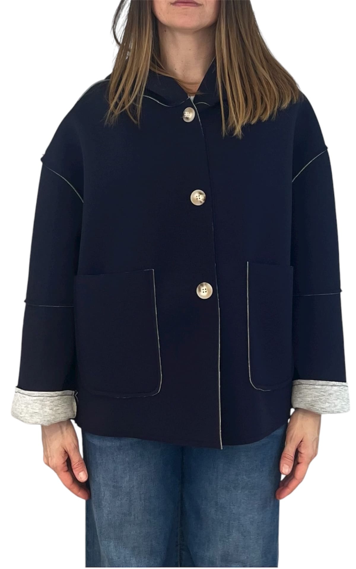 Off-on -Giacca neoprene - Blu