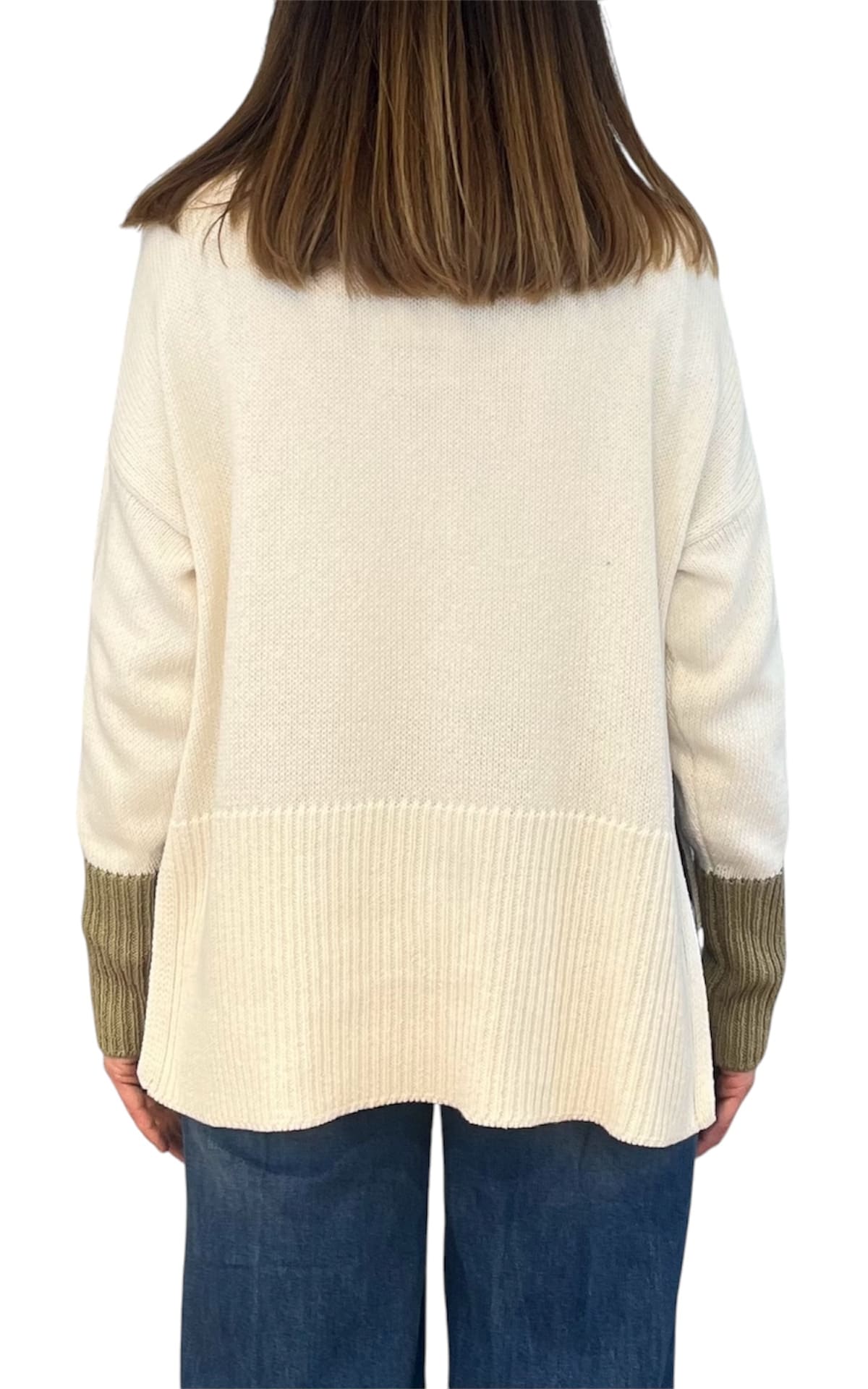Off-on - Cardigan bicolore - Burro