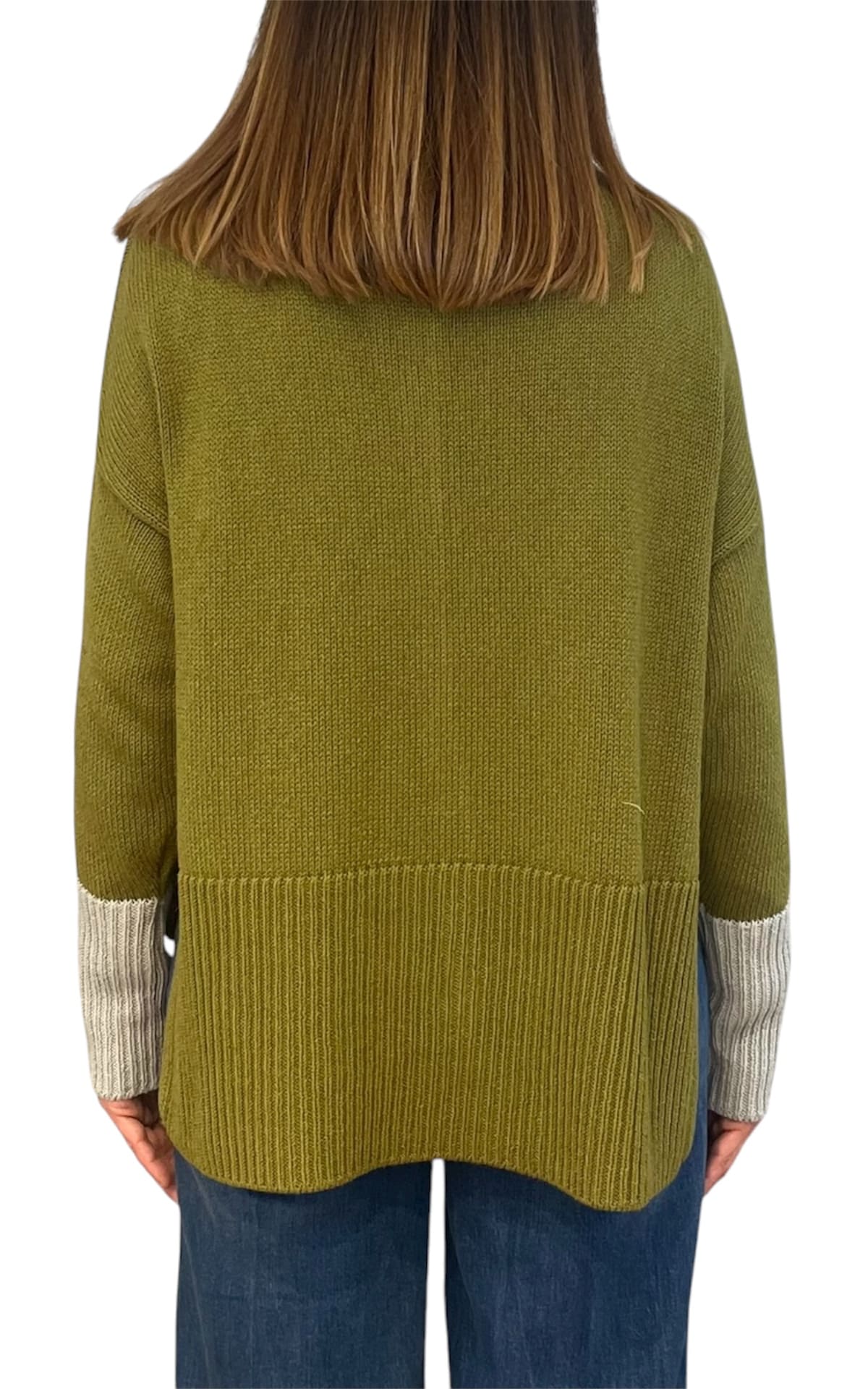 Off-on - Cardigan bicolore - Verde