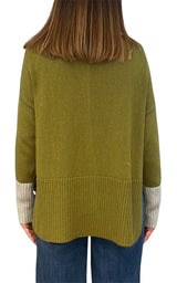 Off-on - Cardigan bicolore - Verde