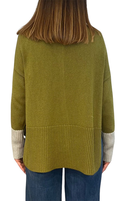 Off-on - Cardigan bicolore - Verde