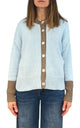 Off-on - Cardigan bicolore - Celeste