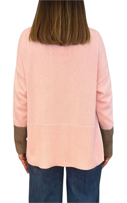 Off-on - Cardigan bicolore - Rosa