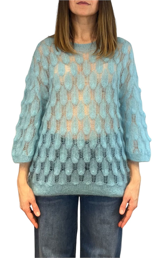 Off-on -Maglia pavone - celeste