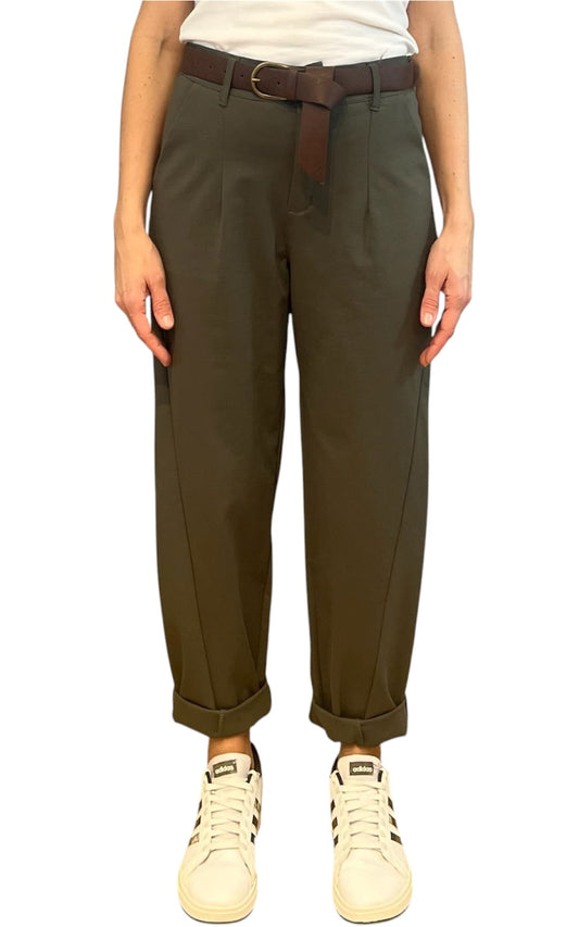 Off-on - Pantalone punto milano - Verde militare