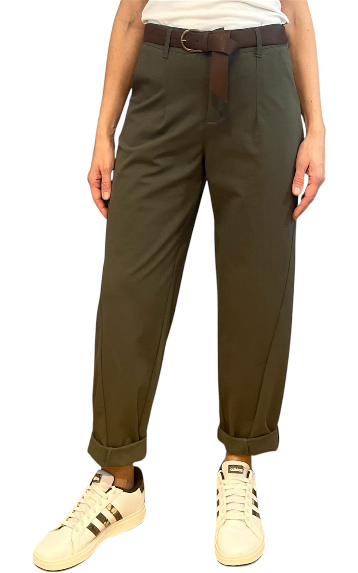 Off-on - Pantalone punto milano - Verde militare