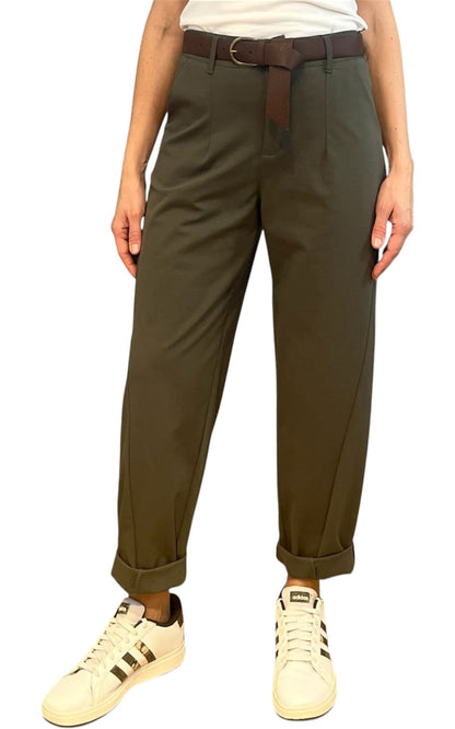 Off-on - Pantalone punto milano - Verde militare