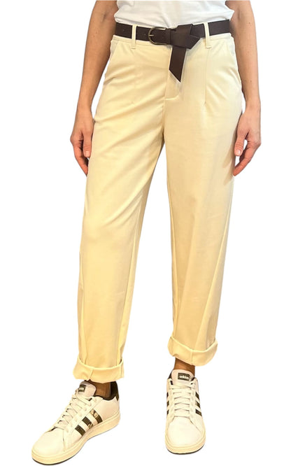 Off-on - Pantalone punto milano - Burro