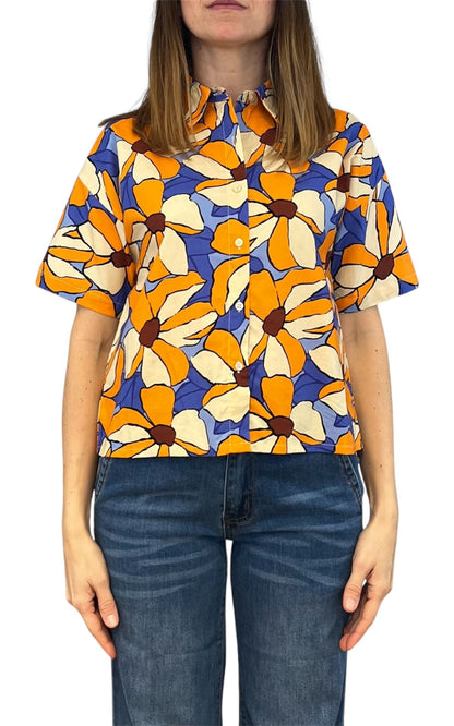 Compañia Fantastica - Camicia fiori - Arancio