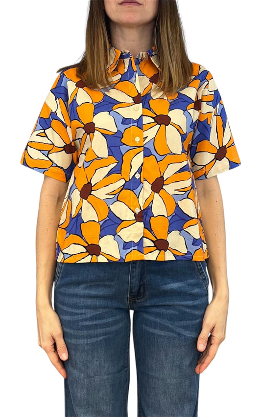 Compañia Fantastica - Camicia fiori - Arancio