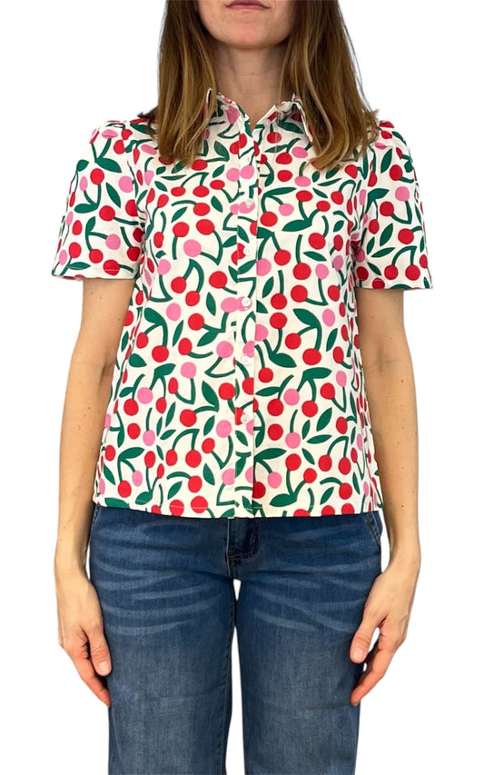 Compañia Fantastica - Camicia ciliegie - Bianco